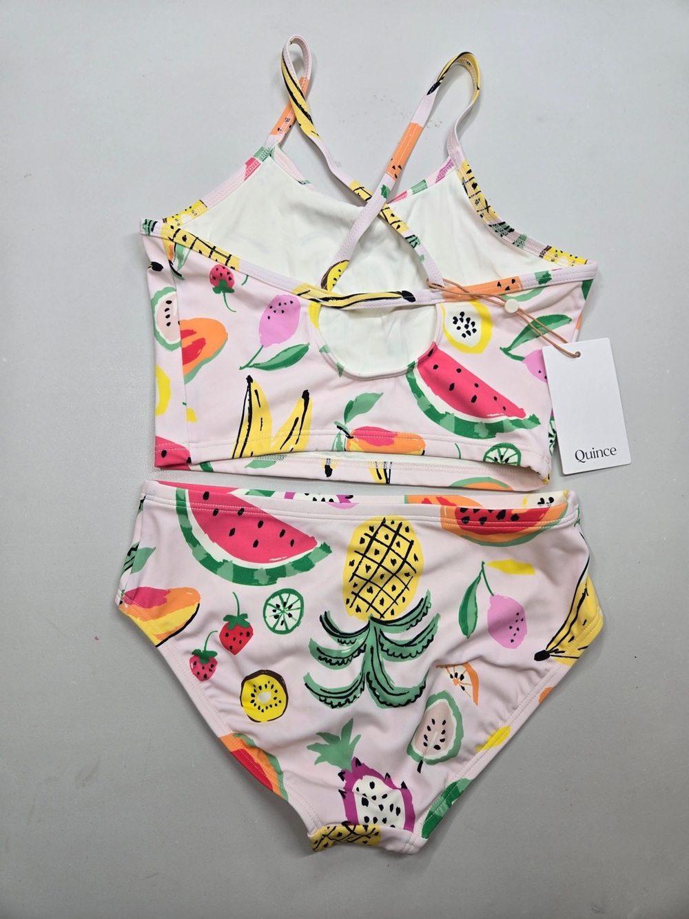 NWT QUINCE Tankini and Long Sleeve Raglan Rash Guard Set Sz 10 Fruit Punch 8056 - Picture 6 of 14